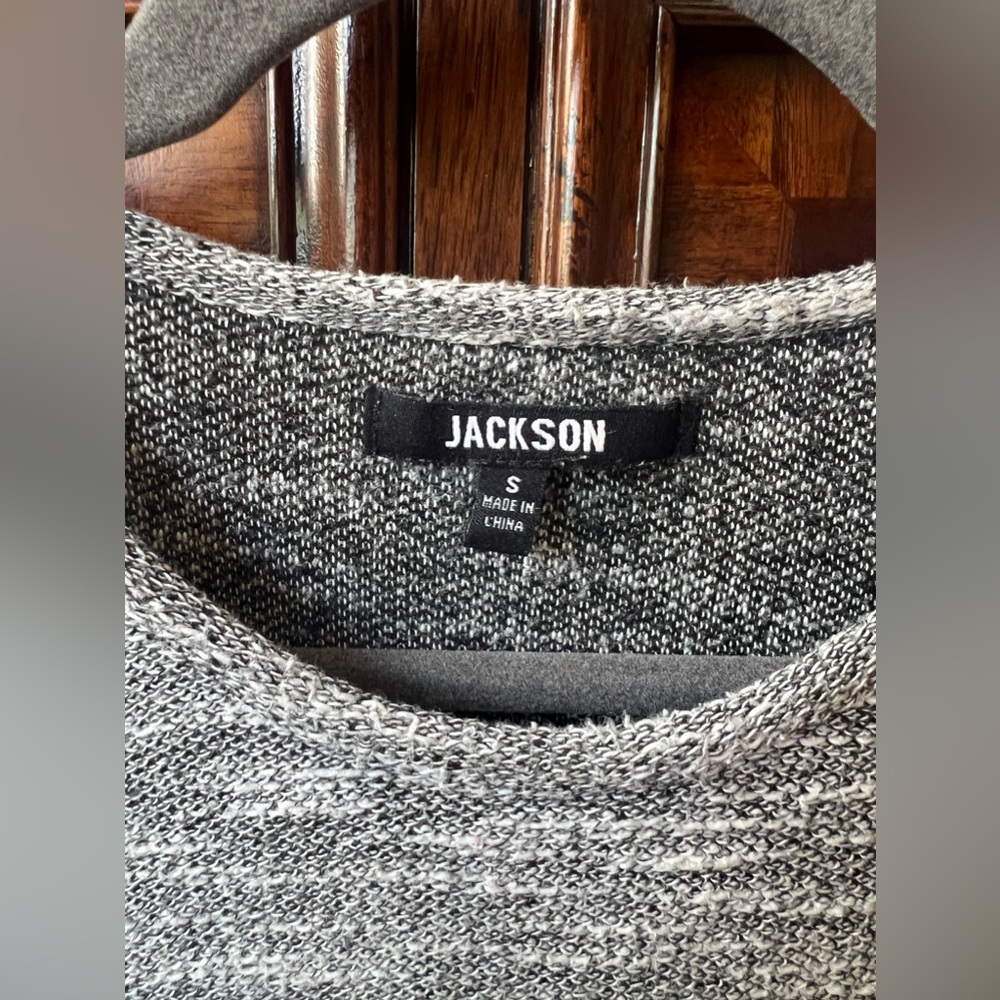 JACKSON Men's Gray Textured Crewneck Curved-Hem Short-Sleeve T-Shirt SZ S